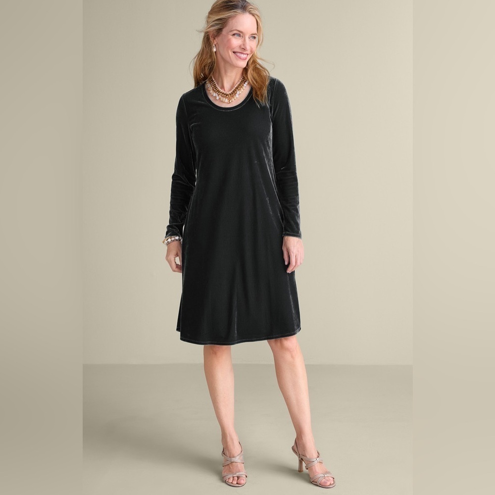 Soft Surroundings Short Santiago Velvet Dress Elegant Formal Size 1X NWT